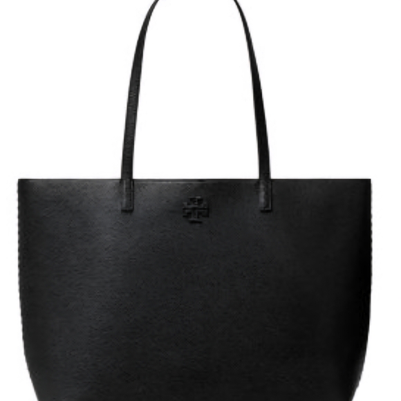Tory Burch McGraw Tote Bag - Black Leather - Picture 5 of 7